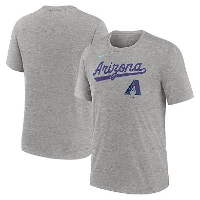 Men's Nike Heather Charcoal Arizona Diamondbacks City Connect Script Tri-Blend T-Shirt