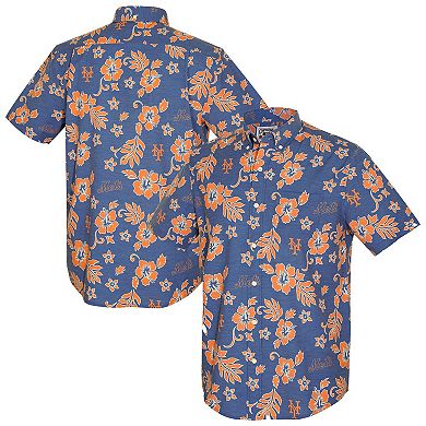 Men's Reyn Spooner Blue New York Mets Cooperstown Kekai Performance Button-Down Top