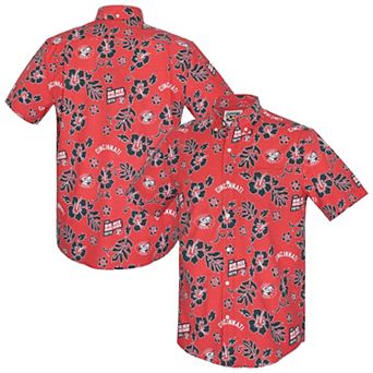 Men's Reyn Spooner Red Cincinnati Reds Cooperstown Kekai Performance Button-Down Top