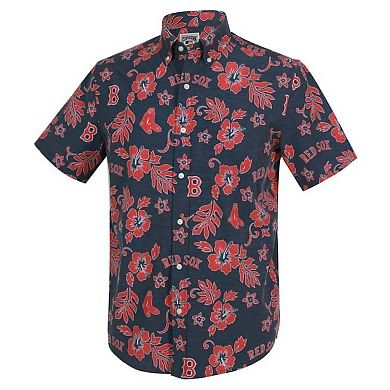 Men's Reyn Spooner Navy Boston Red Sox Cooperstown Kekai Performance Button-Down Top