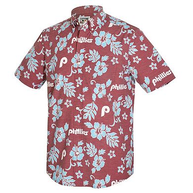 Men's Reyn Spooner Maroon Philadelphia Phillies Cooperstown Kekai Performance Button-Down Top