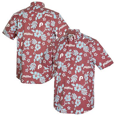 Men's Reyn Spooner Maroon Philadelphia Phillies Cooperstown Kekai Performance Button-Down Top