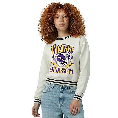 Women's Champion Cream Minnesota Vikings Reverse Weave Fleece Sweatshirt