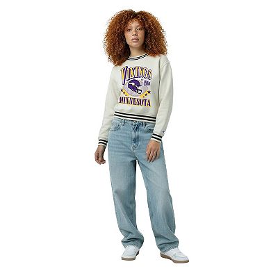 Women's Champion Cream Minnesota Vikings Reverse Weave Fleece Sweatshirt