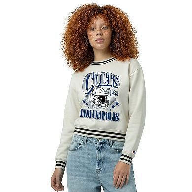 Women's Champion Cream Indianapolis Colts Reverse Weave Fleece Sweatshirt