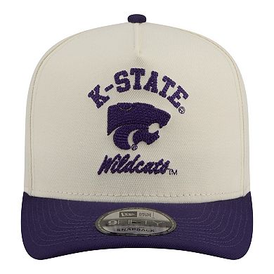Men's New Era Cream/Purple Kansas State Wildcats Two-Tone Arched 9FIFTY Snapback Hat