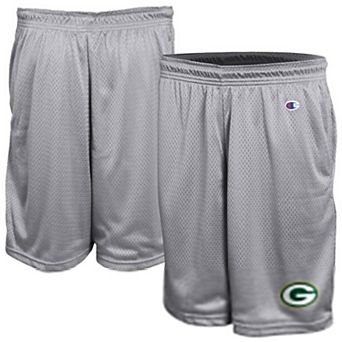 Men's Champion Gray Green Bay Packers Classic Mesh Shorts