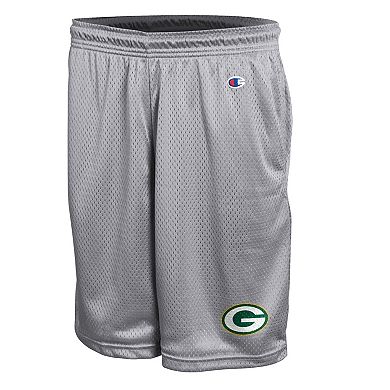 Men's Champion Gray Green Bay Packers Classic Mesh Shorts