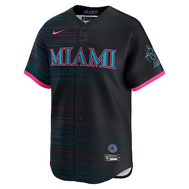 Men's Nike Black Miami Marlins 2025 City Connect Limited Jersey