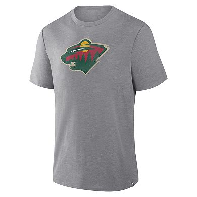 Men's Fanatics Heather Gray Minnesota Wild Elevated Tri-Blend T-Shirt
