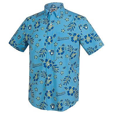 Men's Reyn Spooner Light Blue Milwaukee Brewers Cooperstown Kekai Performance Button-Down Top