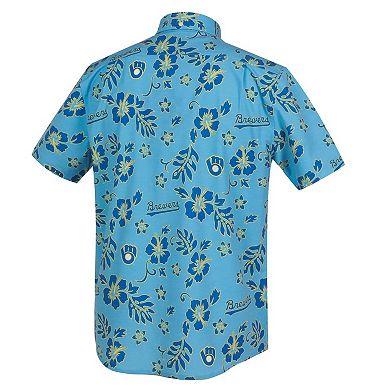 Men's Reyn Spooner Light Blue Milwaukee Brewers Cooperstown Kekai Performance Button-Down Top