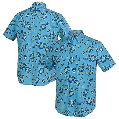 Men's Reyn Spooner Light Blue Milwaukee Brewers Cooperstown Kekai Performance Button-Down Top