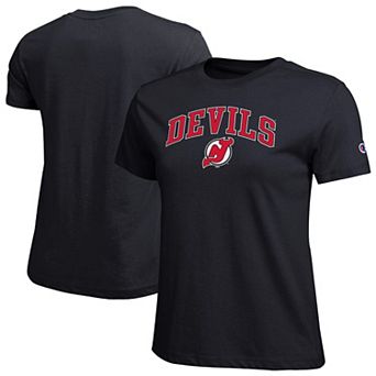 Women's Champion Black New Jersey Devils Arch Mascot Logo T-Shirt