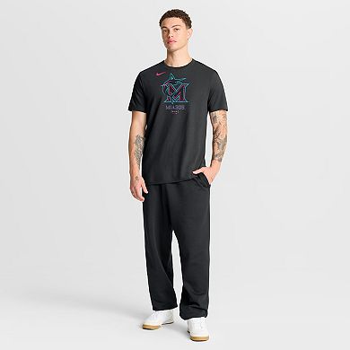 Men's Nike Black Miami Marlins City Connect Large Logo T-Shirt