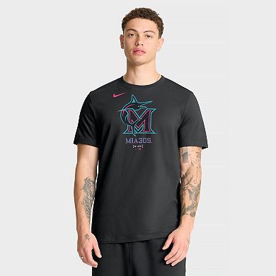 Men's Nike Black Miami Marlins City Connect Large Logo T-Shirt