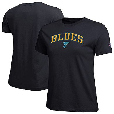Women's Champion Black St. Louis Blues Arch Mascot Logo T-Shirt