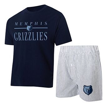 Women's Concepts Sport Navy/White Memphis Grizzlies Copeland Cropped T-Shirt & Shorts Set
