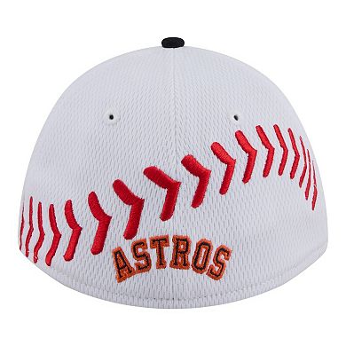 Youth New Era White/Navy Houston Astros Baseball 39THIRTY M-Crown Flex Hat