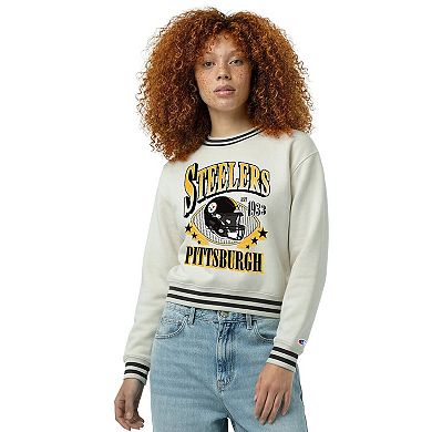 Women's Champion Cream Pittsburgh Steelers Reverse Weave Fleece Sweatshirt
