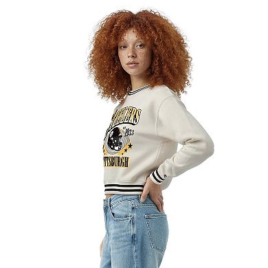 Women's Champion Cream Pittsburgh Steelers Reverse Weave Fleece Sweatshirt