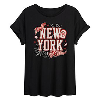 Juniors' Marvel Miles Morales New York Oversized Tee