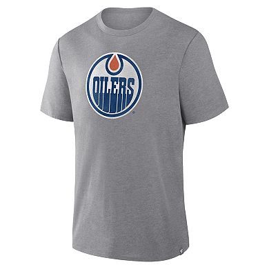Men's Fanatics Heather Gray Edmonton Oilers Elevated Tri-Blend T-Shirt