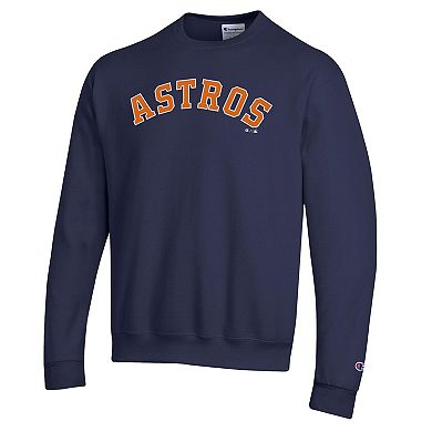 Men's Champion Navy Houston Astros Powerblend Wordmark Sweatshirt