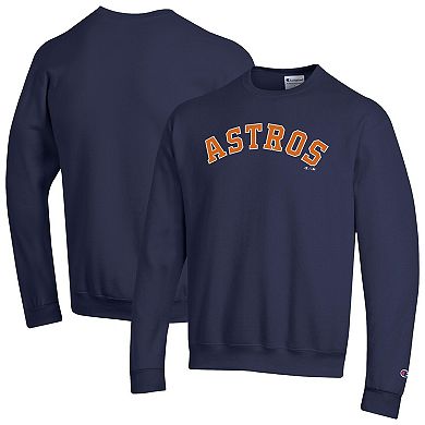 Men's Champion Navy Houston Astros Powerblend Wordmark Sweatshirt