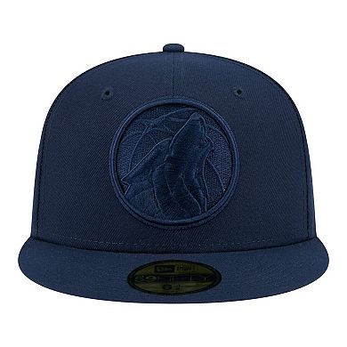 Men's New Era Navy Minnesota Timberwolves Tonal Color Pack 59FIFTY Fitted Hat