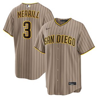 Men's Nike Jackson Merrill Sand San Diego Padres Alternate Replica Jersey