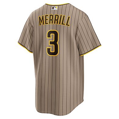 Men's Nike Jackson Merrill Sand San Diego Padres Alternate Replica Jersey