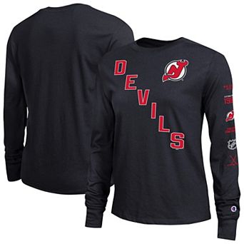 Women's Champion Black New Jersey Devils 2-Hit Long Sleeve T-Shirt