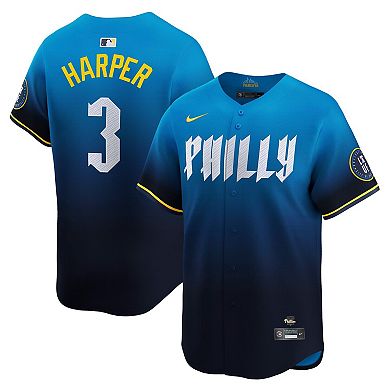 Men's Nike Bryce Harper Blue Philadelphia Phillies City Connect Limited Jersey
