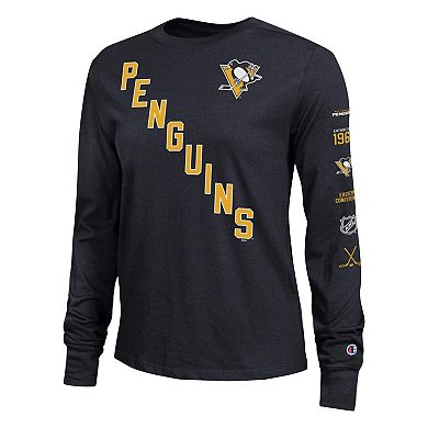 Women's Champion Black Pittsburgh Penguins 2-Hit Long Sleeve T-Shirt