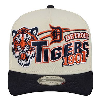 Men's New Era Cream/Navy Detroit Tigers Classic A-Frame 9FIFTY Snapback Hat