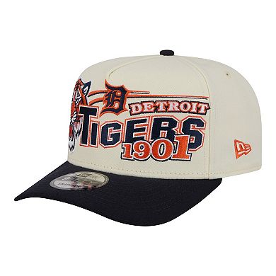 Men's New Era Cream/Navy Detroit Tigers Classic A-Frame 9FIFTY Snapback Hat
