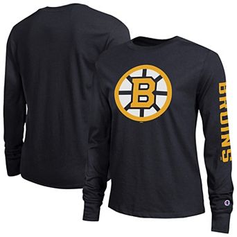 Women's Champion Black Boston Bruins 2-Hit Long Sleeve T-Shirt