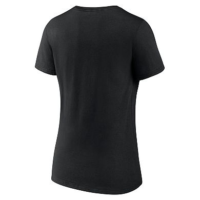 Women's Logo Athletic Black Utah Mammoth Arch Victory V-Neck T-Shirt