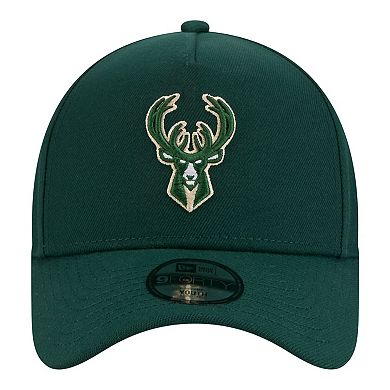 Youth New Era Hunter Green Milwaukee Bucks 9FORTY A-Frame Adjustable Hat