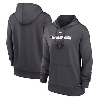 Women's Nike Anthracite New York Mets City Connect Authentic Collection Therma-FIT Hoodie