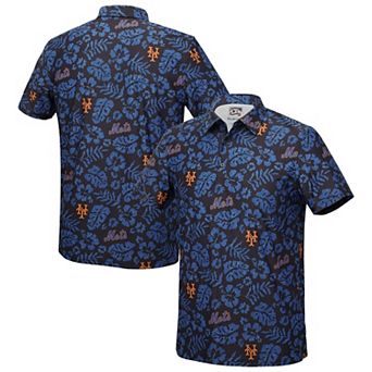 Men's Reyn Spooner Black New York Mets Cooperstown Pua Performance Polo