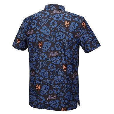 Men's Reyn Spooner Black New York Mets Cooperstown Pua Performance Polo