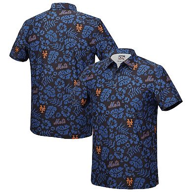 Men's Reyn Spooner Black New York Mets Cooperstown Pua Performance Polo