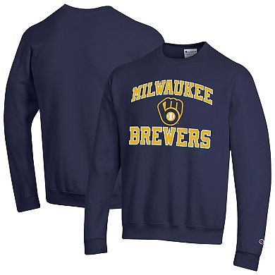 Men's Champion Navy Milwaukee Brewers Heart & Soul Powerblend Sweatshirt