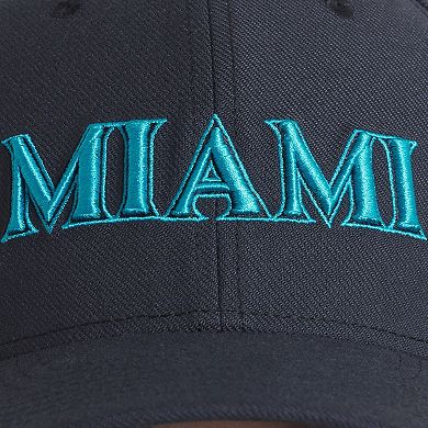 Men's Nike Black Miami Marlins 2025 City Connect Performance Swoosh Flex Hat