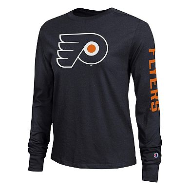 Women's Champion Black Philadelphia Flyers 2-Hit Long Sleeve T-Shirt