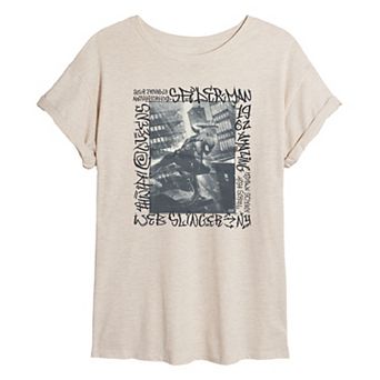 Juniors' Marvel Spider-Man Graffiti Oversized Tee