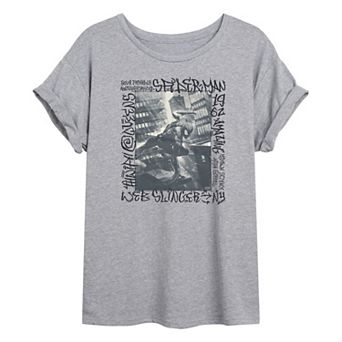 Juniors' Marvel Spider-Man Graffiti Oversized Tee