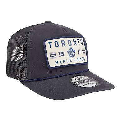 Men's New Era Charcoal Toronto Maple Leafs Washed Patch 19TWENTY Trucker Adjustable Hat